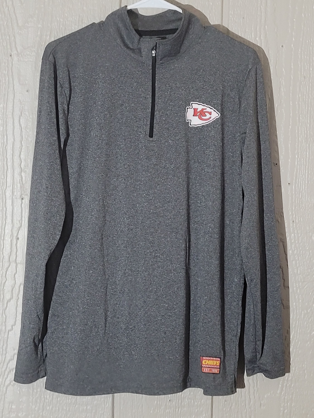 KS CITY CHIEFS Gray Quarter-Zip Pullover